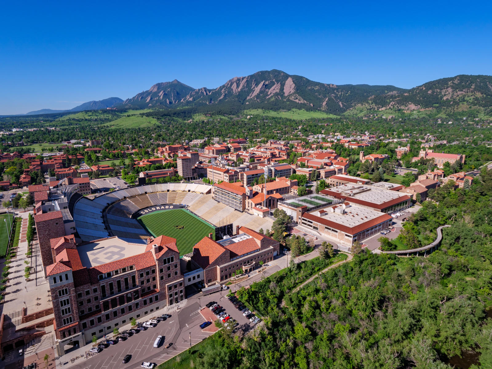 aerials of Boulder and CU Boulder campus.